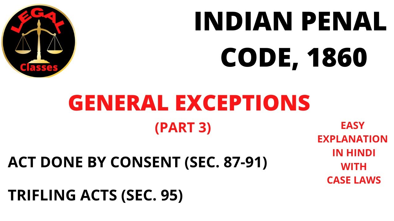 General Defences II Section 87-91, 95 II Indian Penal Code 1860 II # ipc # generalexceptionsinipc