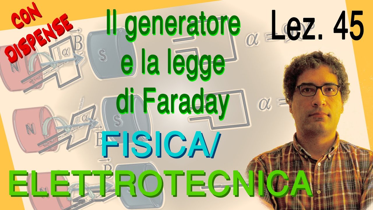 Lez. 45 Il generatore e la legge di Faraday – prof. Donato D'Alessandro, con 400 pagine di dispense