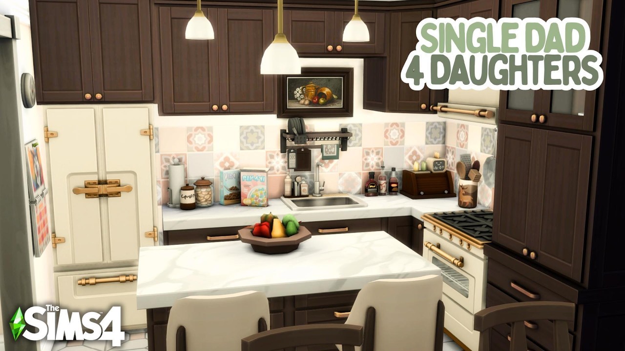 Apartment for a Single Dad Raising 4 Daughters 🌿 The Sims 4 Speed Build || No CC