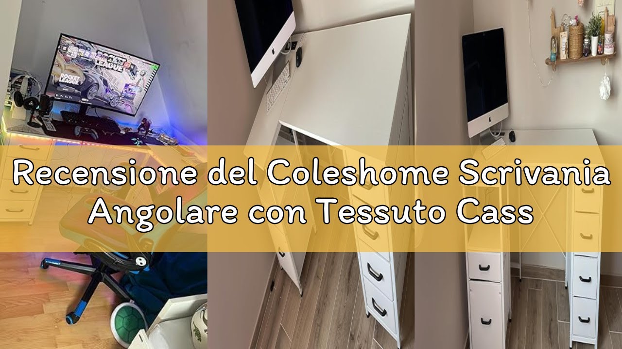 Recensione del Coleshome Scrivania Angolare con Tessuto Cassetti, 140x80cm Reversibile Scrivania a l