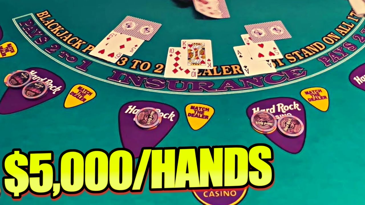 High Stakes Blackjack: Dangerous Tilt Mode Turns into $5,000/HANDS!! EPIC