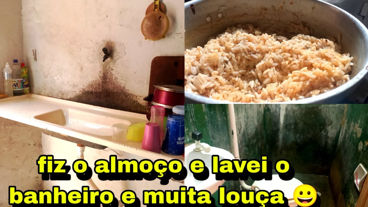 Fiz o almoço e lavei o banheiro e muita louça 😀