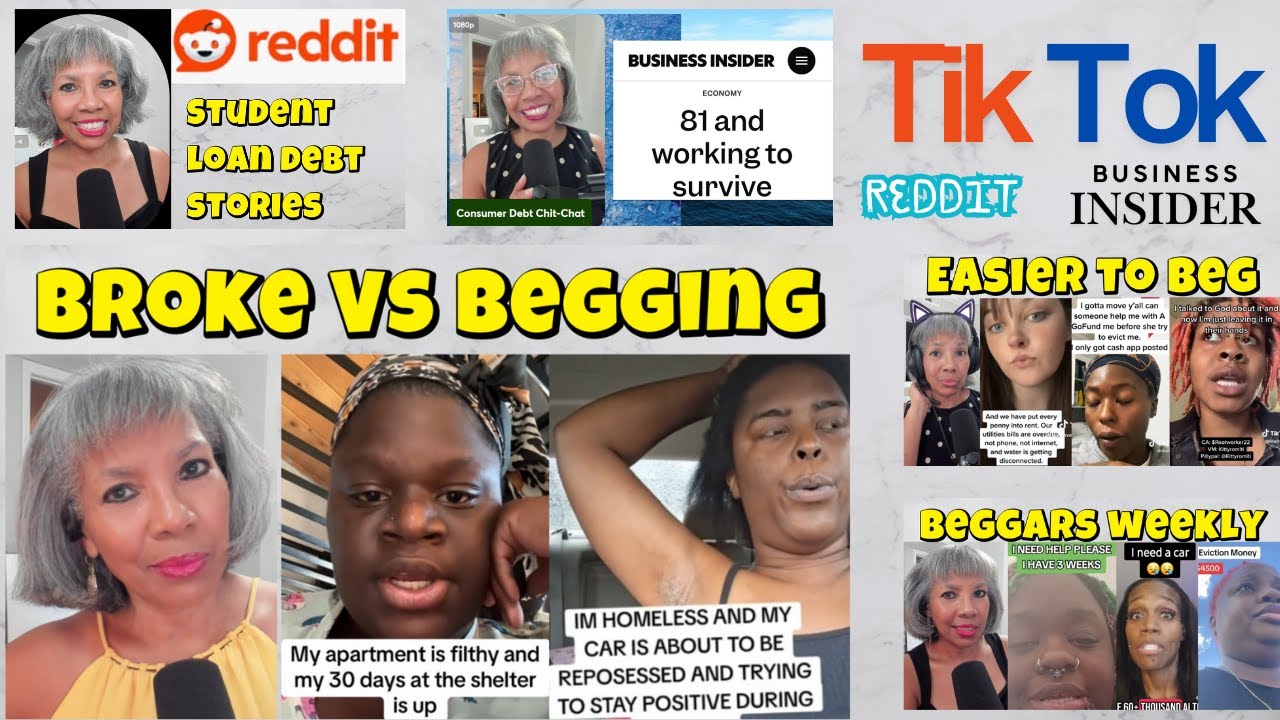 Tik Tok beggars own social media while student debt and elderly keep working