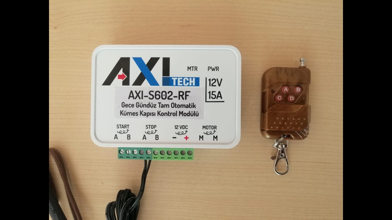 AXI-S602 12V 15A AntiSwitch Tam Otomatik Kümes Kapı Kontrol Modülü - Sabah Akşam Işık Ayarı