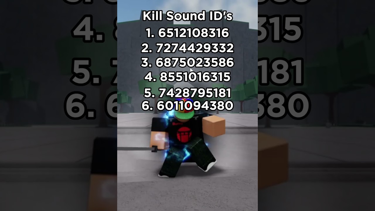 Идентификаторы звуков убийств в TSB #thestrongestbattlegrounds #roblox #tsb