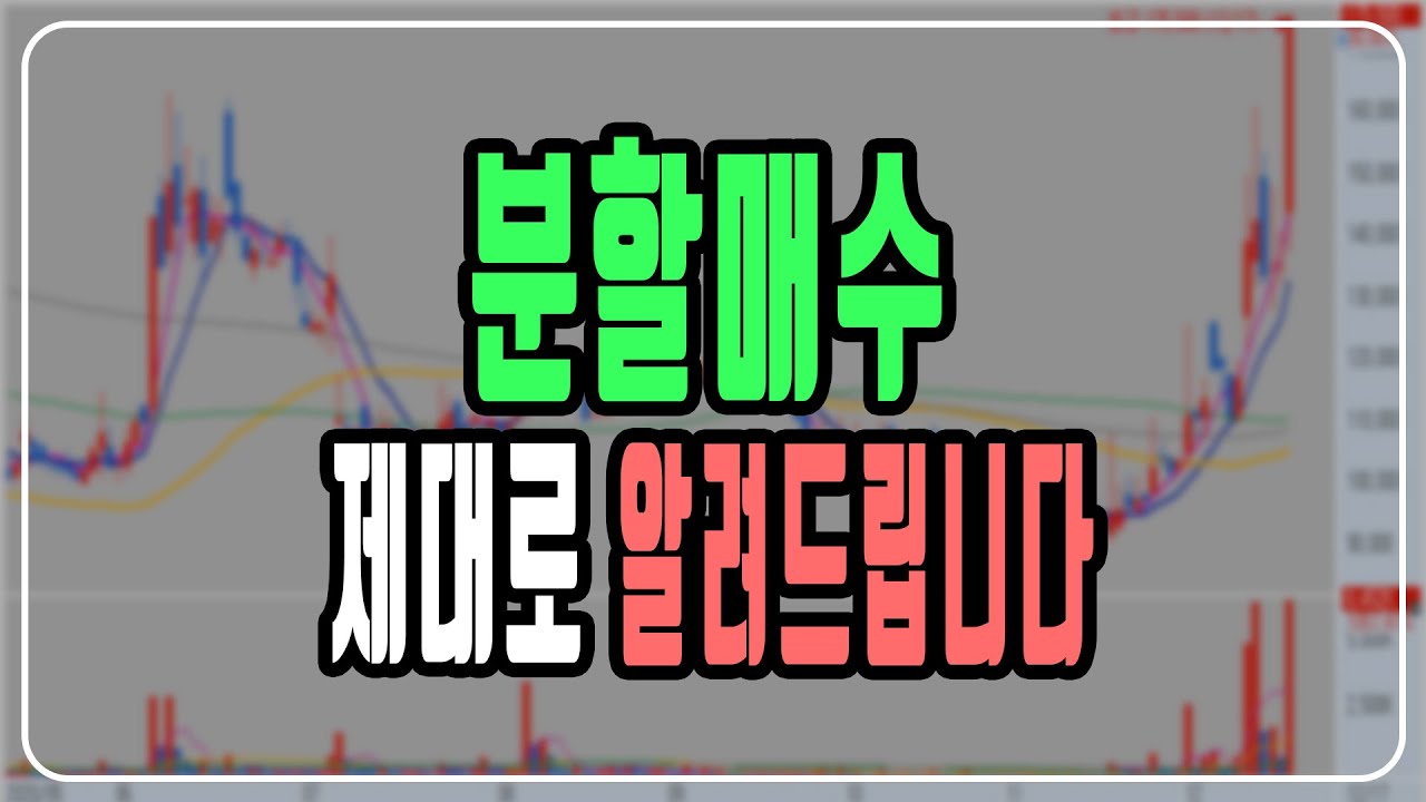 분할매수만 제대로 배워놓으면 주식에서 손해 볼 일 없습니다!