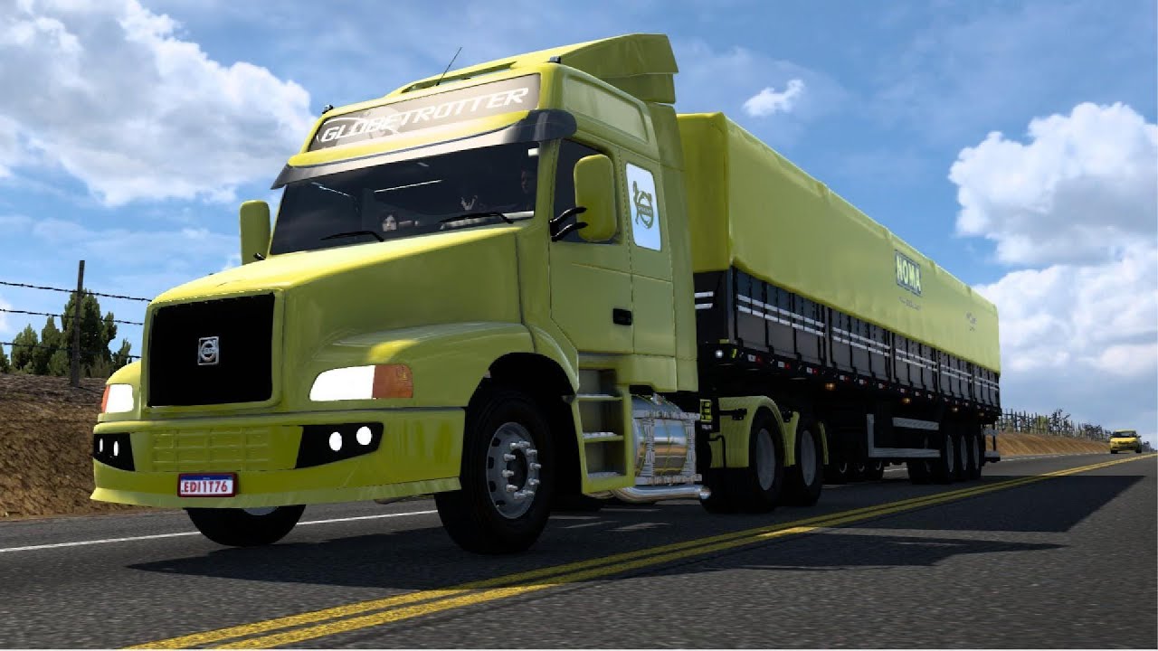 Fiz uma viagem com um Volvo NH12 carregado de trigo Euro Truck Simuleitor 2