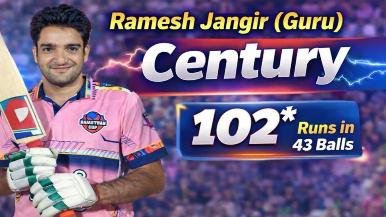 Ramesh Jangir Fastest Century in Final Match 102* Runs in 43 Balls || Raj Tennis Cricket Official