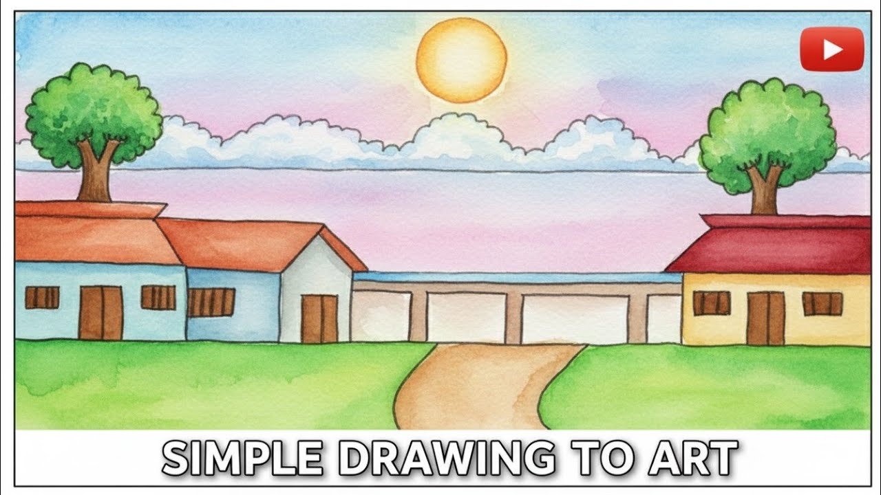 বসন্তকালের দৃশ্য আঁকা || How to draw scenery of spring season step by step ||(Days ).......... ✨❤️