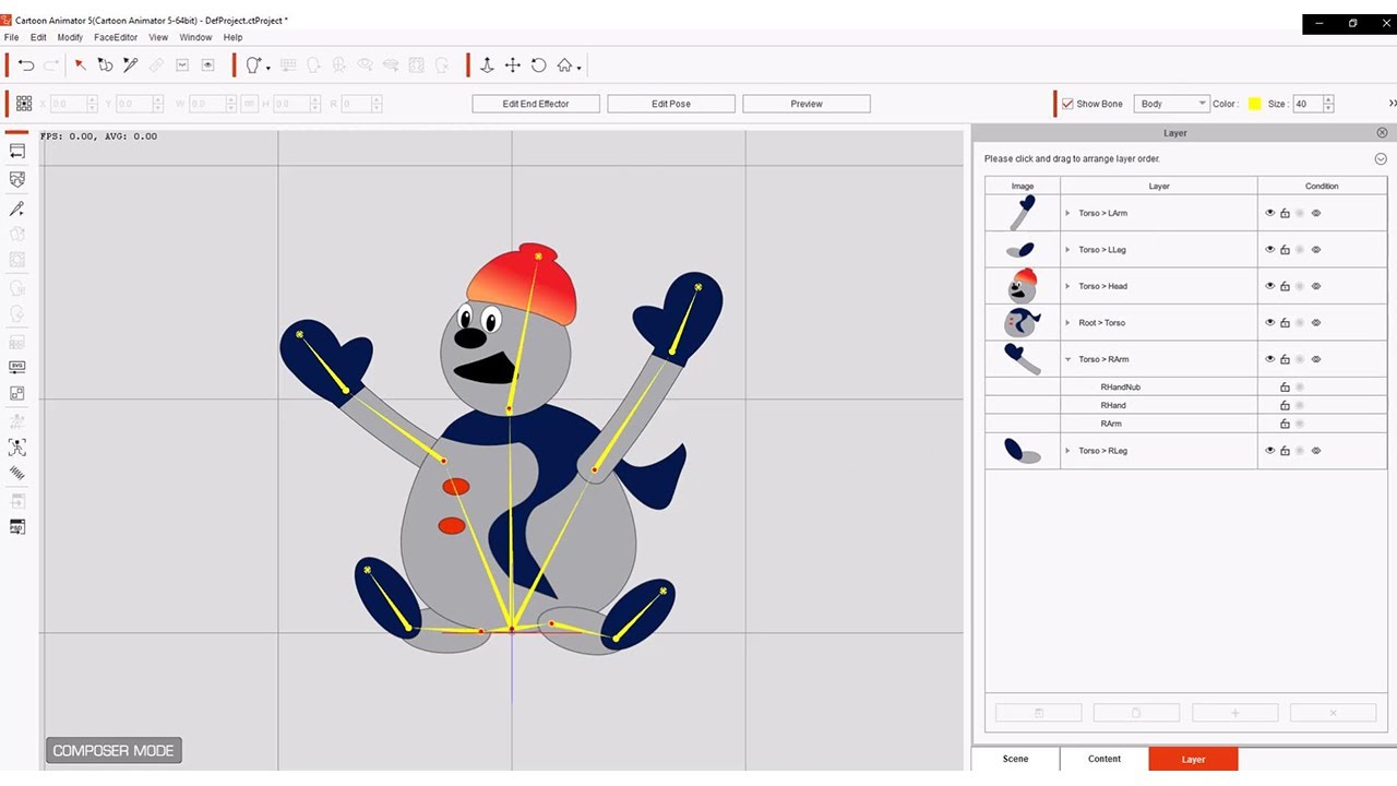 Lesson 10 Step 5 Part 3 – Linking Character Bones in Illustrator for import into Cartoon Animator 5