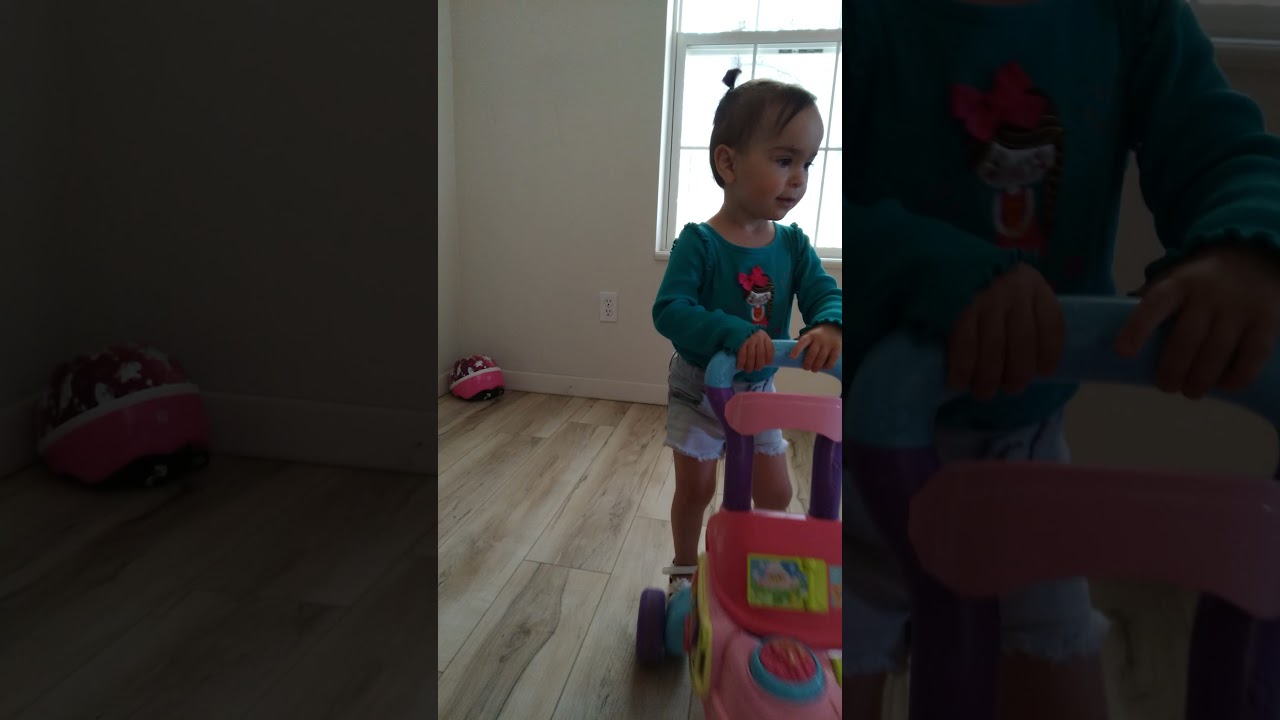 Iris Sapphire strolling Robin Bird and Cheer Bear (2.5 years) Jan 29 2021