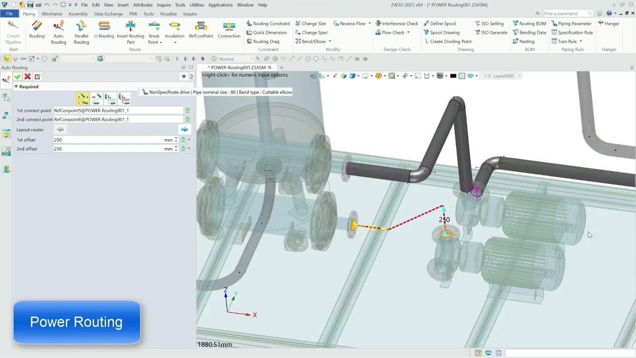 ZW3D Pipe Routing Demo