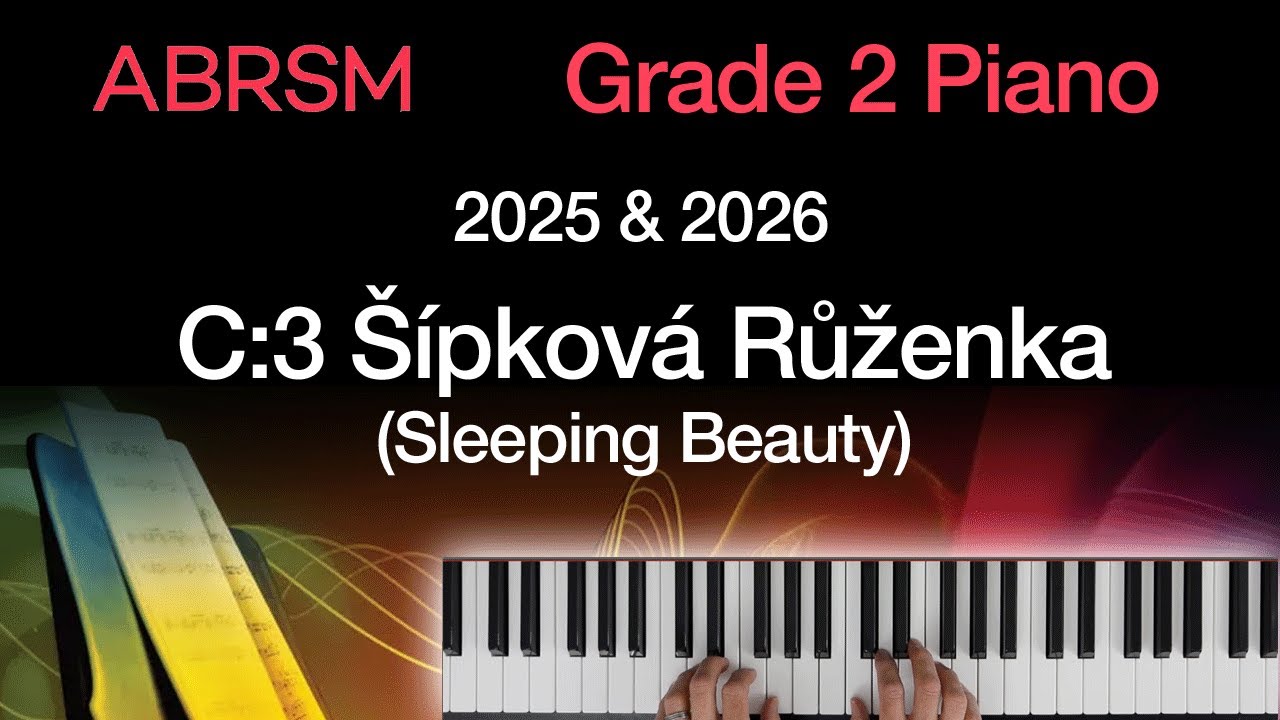 Sleeping Beauty / ABRSM Grade 2 Piano 2025 & 2026, C:3 / Synthesia Piano tutorial + Slow Version