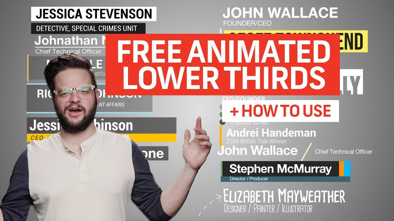 15 FREE ANIMATED LOWER THIRDS For Premiere (How To Use) | Free Assets and Elements