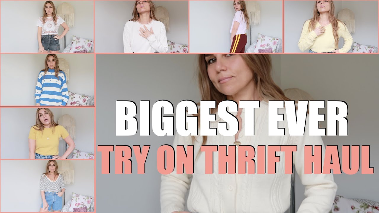 TRY ON THRIFT HAUL 👗  MY BIGGEST EVER - 29 ITEMS 👗 THE JO DEDES AESTHETIC