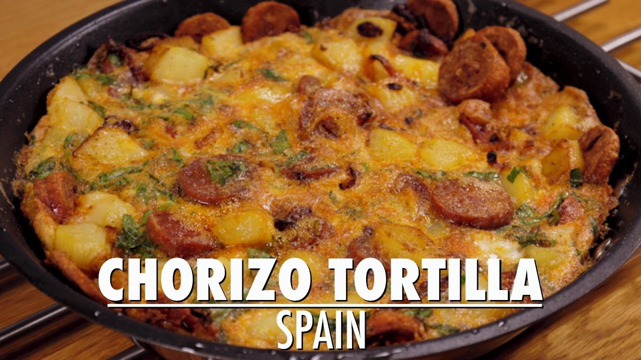 Chorizo Omelette | Traditional Spanish Omelette With Chorizo