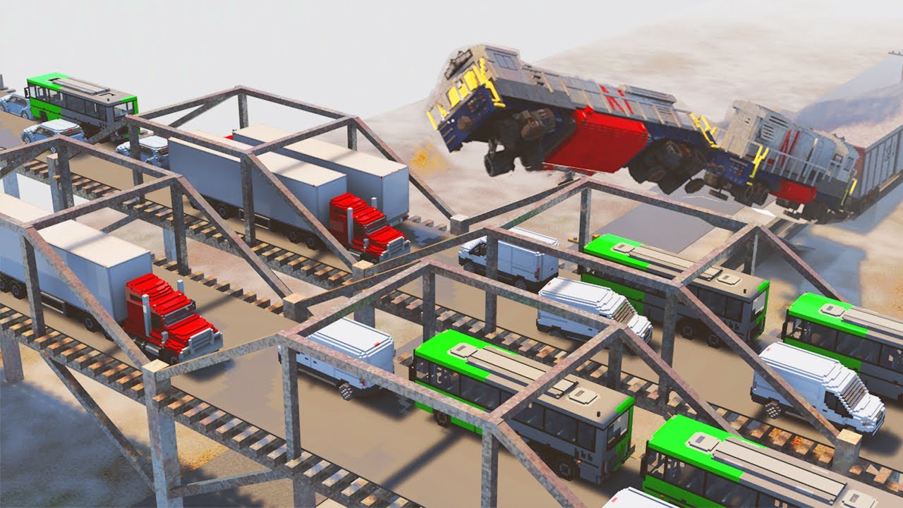 Train vs Bridge with Traffic | Teardown