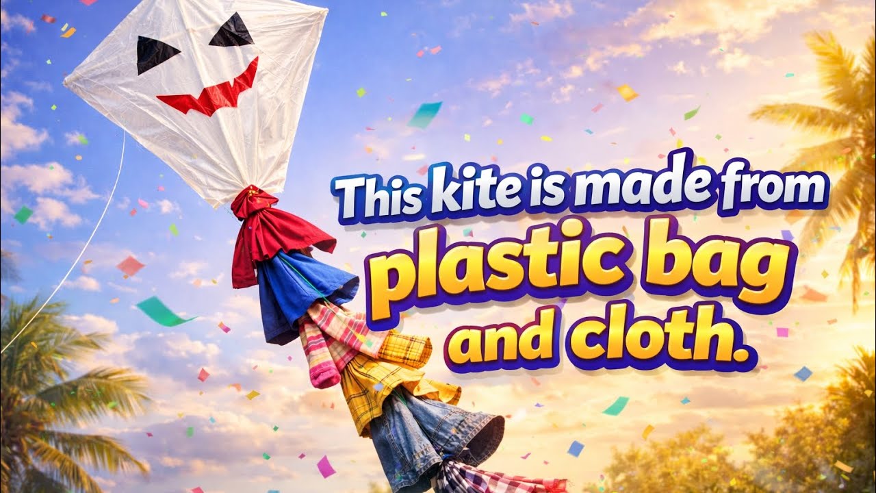 Homemade Hybrid Kite from Waste Materials. l Dream Explore l