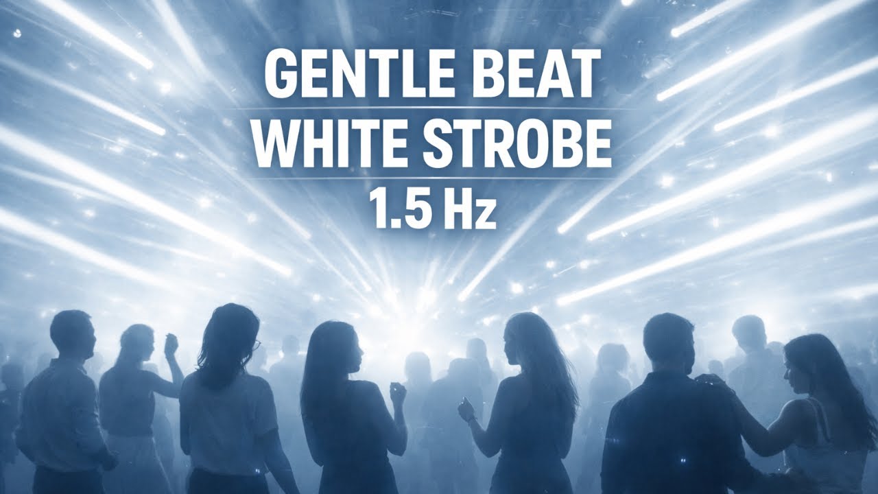 ⚠️ Seizure Warning | Gentle Beat White Strobe (1.5Hz) – Party Lights | 12h | 