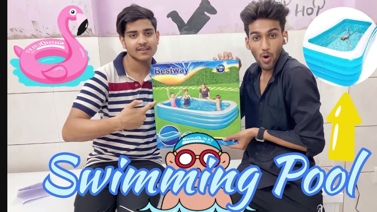 Swimming Pool Tub for Family Kids Adult for Summer ( 10 feet ) swimming pool 🏊‍♀️sahil vlogs