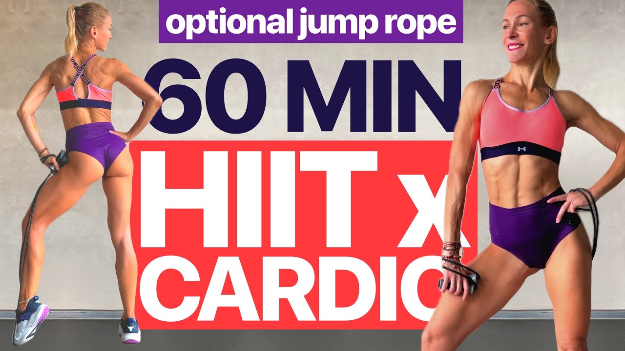 60 MIN FULL BODY HIIT CARDIO WORKOUT - Intense  Fat Burn