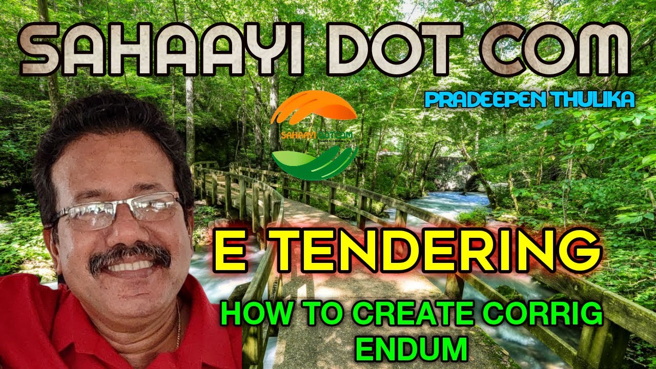 E Tendering How to Create Corrigendum