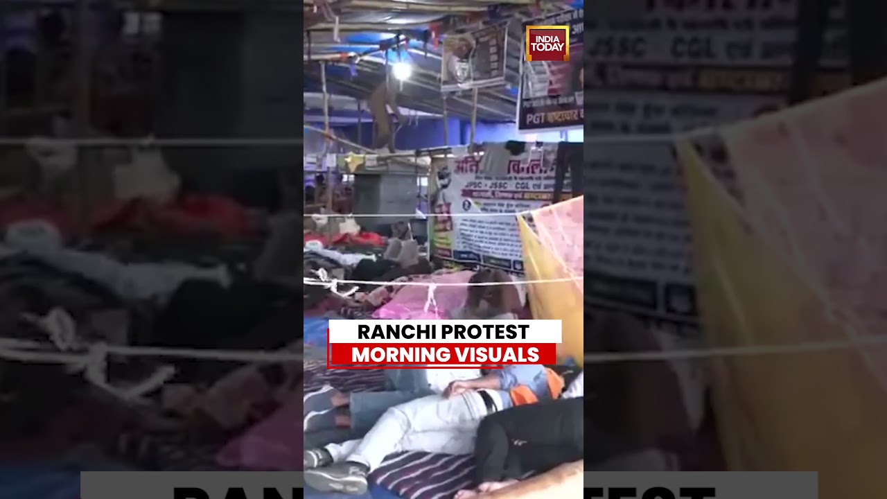 Ranchi Protest Morning Visuals | JPSC-JSSC Students&rsquo; Agitation Intensifies #ranchi #protest