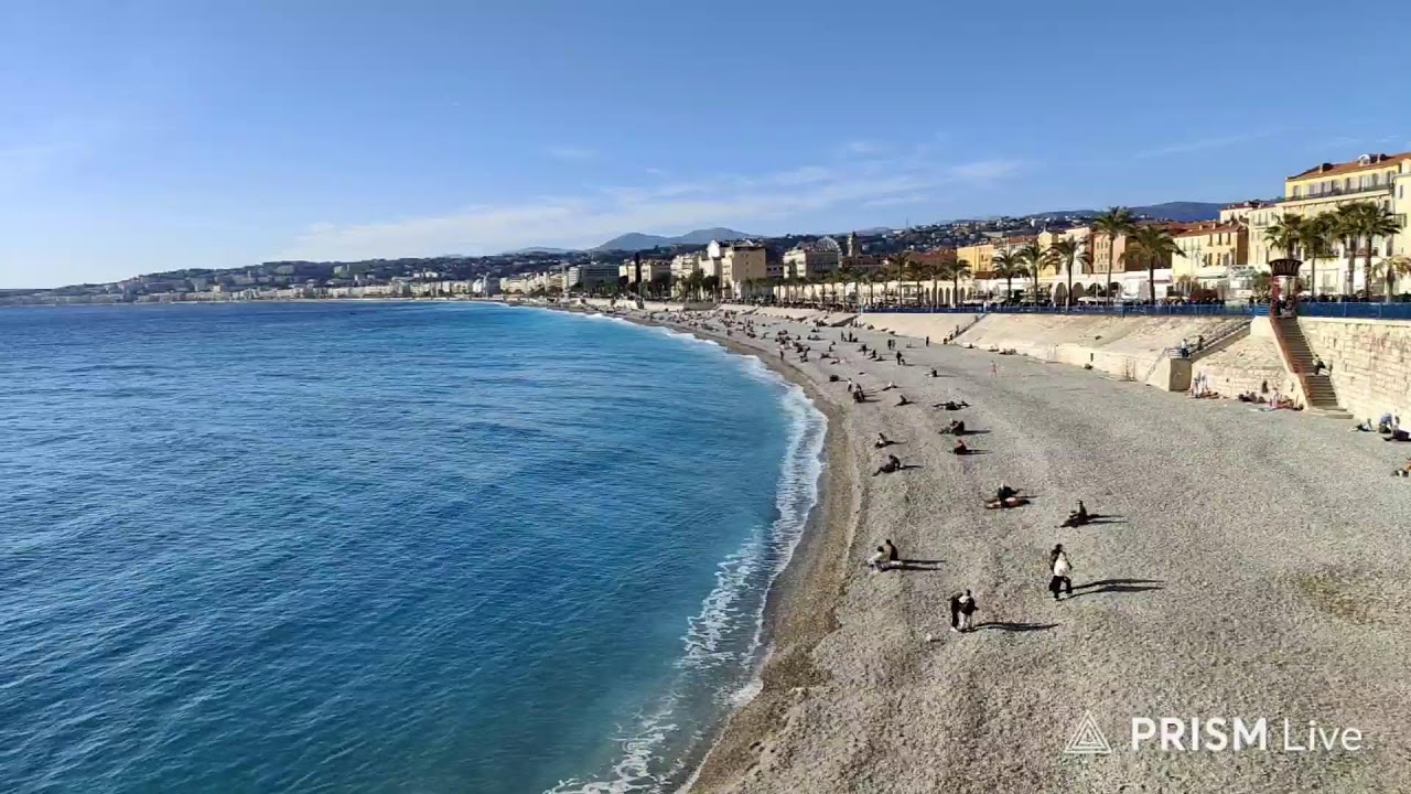 Nice, France. The beach live stream. ASMR.