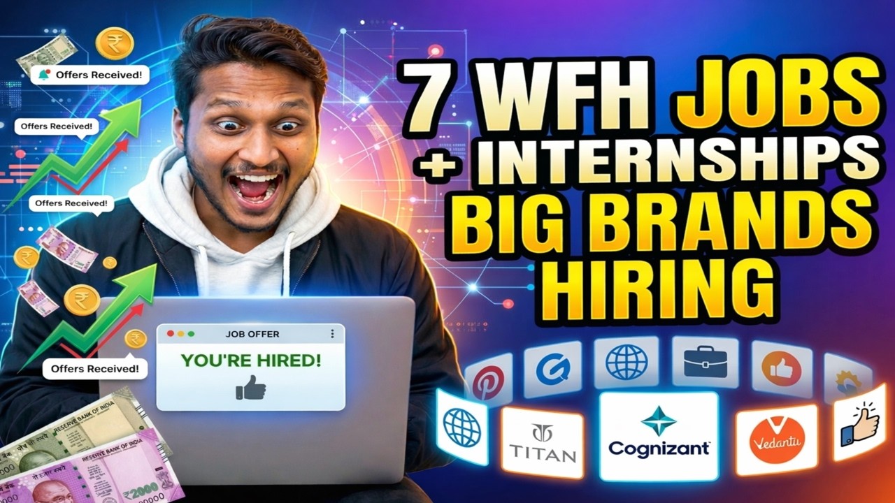 7 Work From Home Jobs & Internships | Titan, Cognizant & More Hiring Now | Apply Now | Best Jobs |