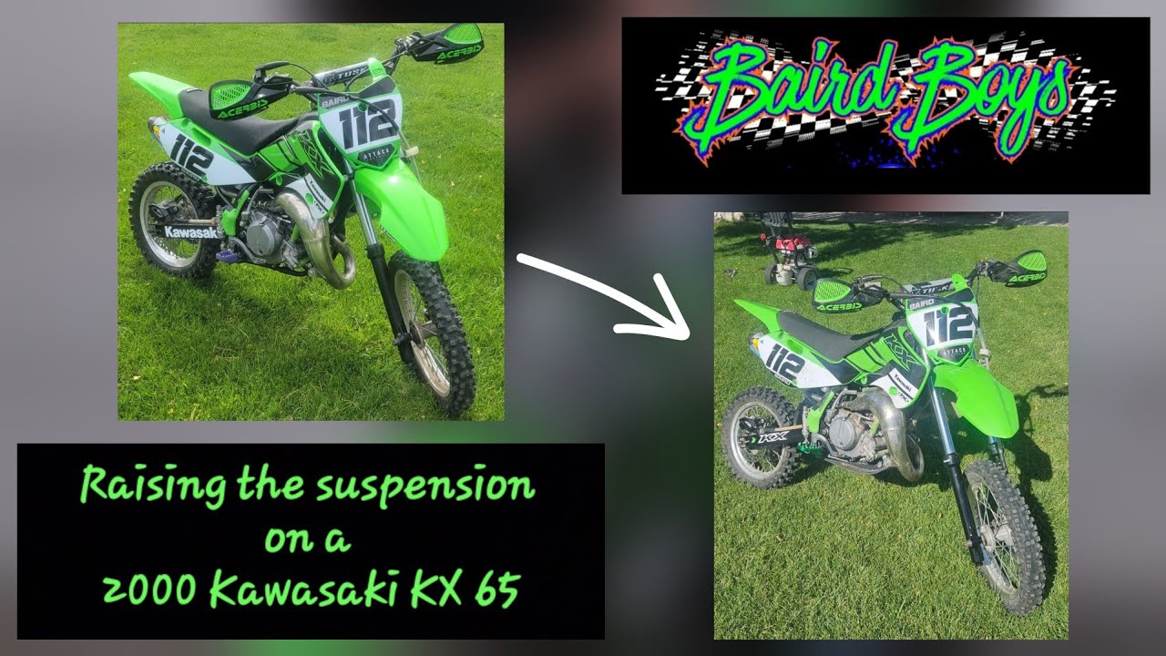 Raising the suspension on a Kawasaki KX 65
