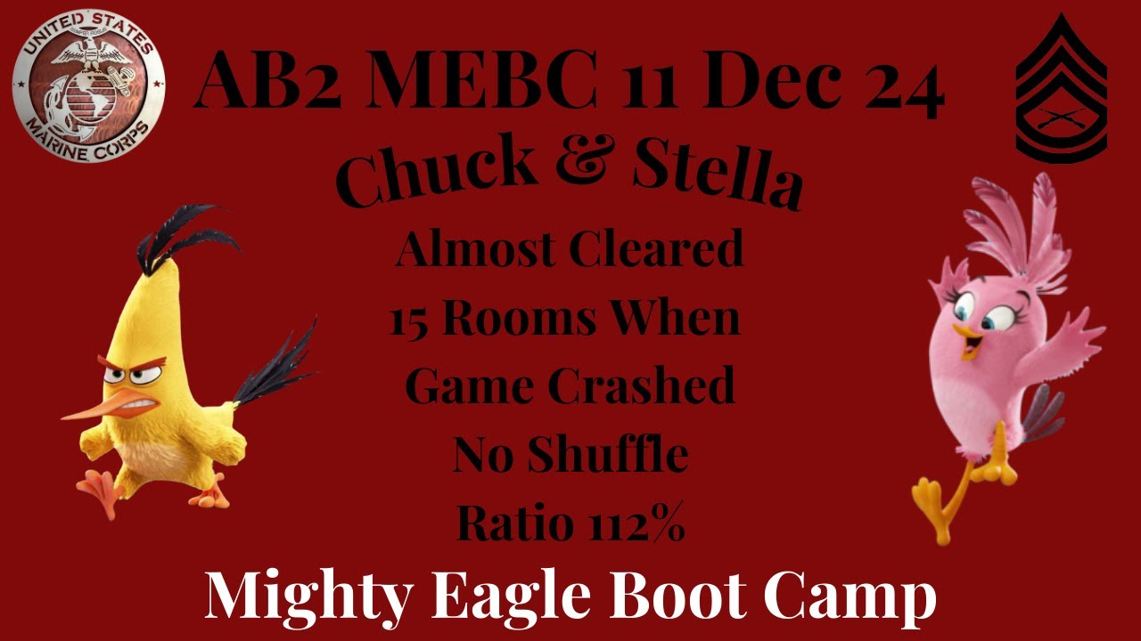 Angry Birds 2 AB2 Mighty Eagle Boot Camp MEBC 11 Dec 24-with TWO extras. Almost cleared 15 rms
