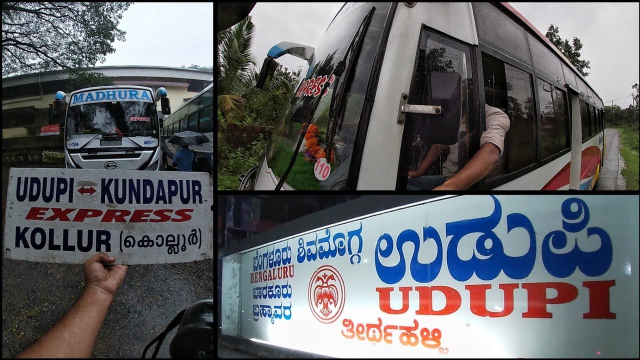 BANGALORE - UDUPI - KOLLUR MOOKAMBIKA | KSRTC Non-AC Sleeper & Udupi Private Express Bus Ghat Ride