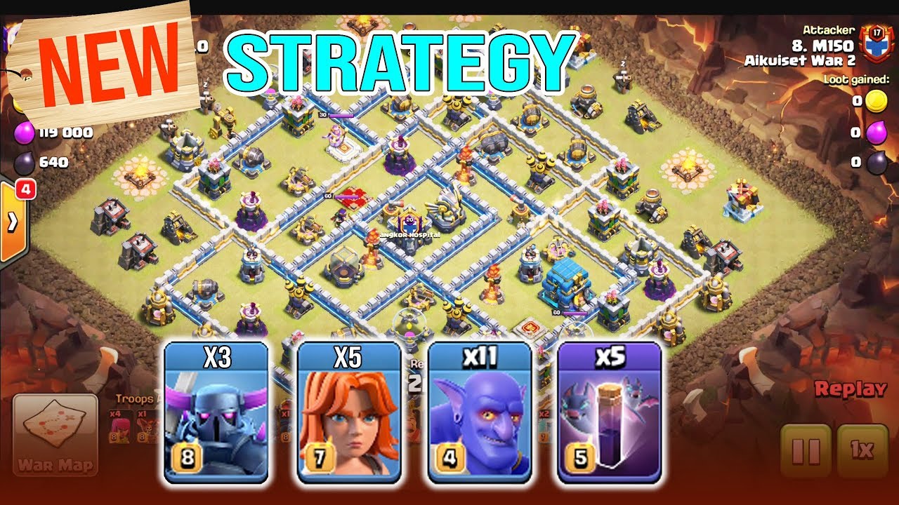 NEW STRATEGY!! PEBOVALK+BAT SPELL & PEBOBAT ATTACK TH12 3_STAR ( Clash of Clans )