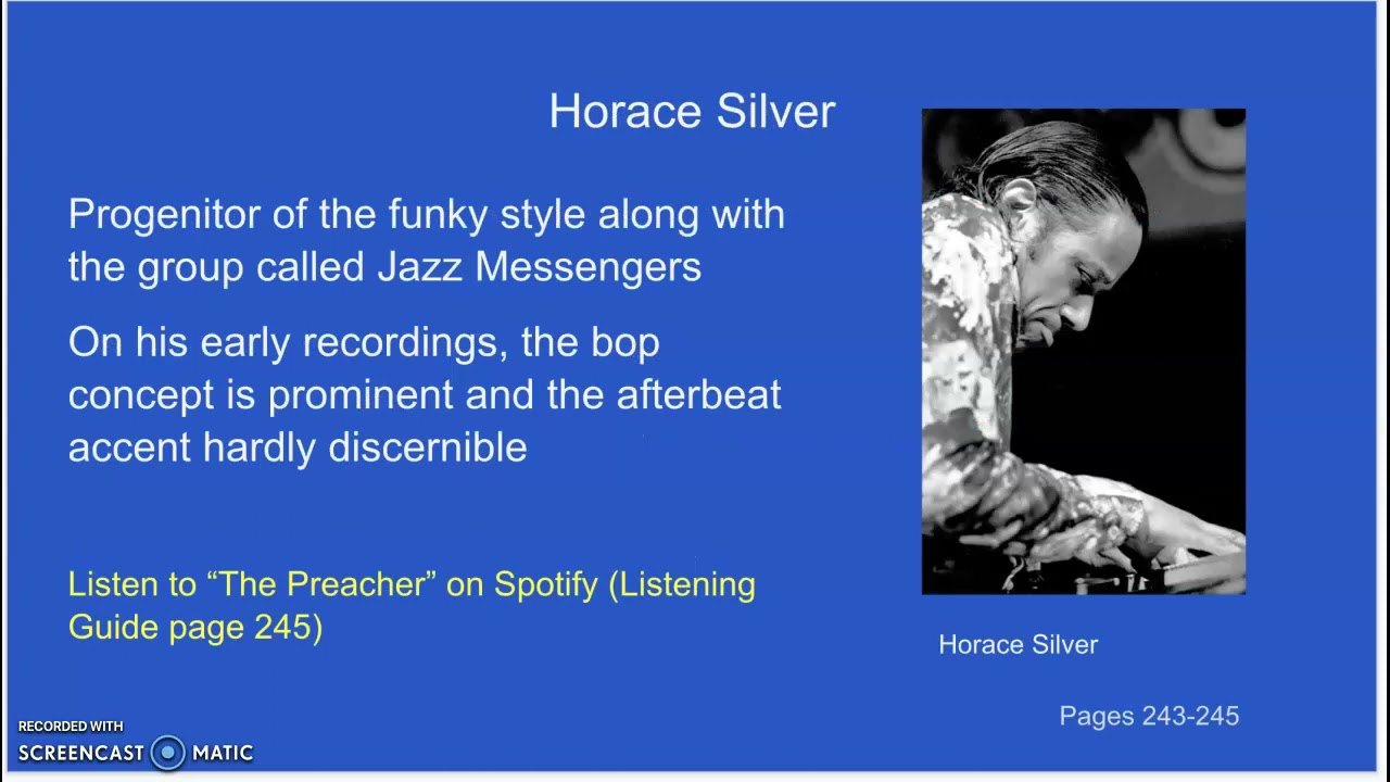 Chapter 11:  Hard Bop, Funky, Gospel Jazz