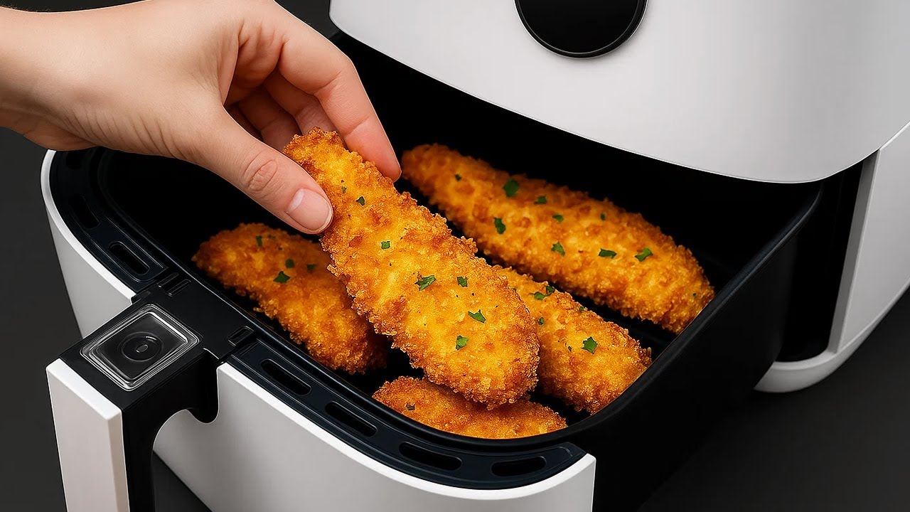 Wie man zu Hause knuspriges Hähnchen in der Airfryer zubereitet! Hähnchen nach KFC-Art!