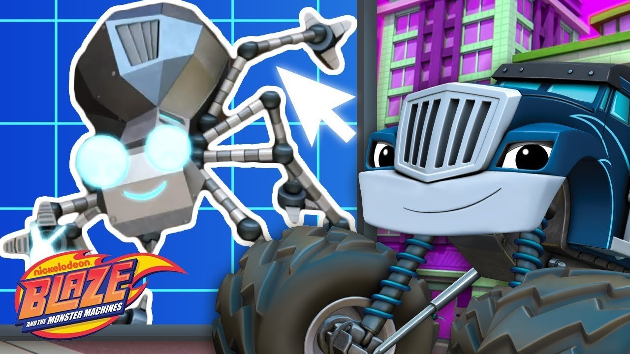 Crusher Builds Robots #21 w/ Race Car Blaze! | Games For Kids | Blaze and the Monster Machines