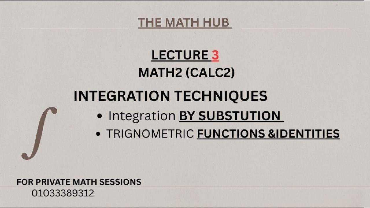 MATH2 | Substitution + Trig Functions & Identities 🔥 | شرح سريع لطلاب الجامعة