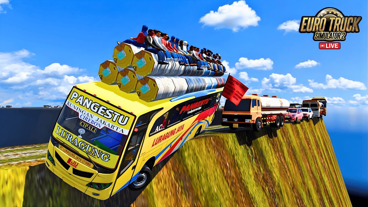 OVERCROWDED BUS DRIVING ON MOST DANGEROUS ROADS ⚠️☠️  #shortsfeed #shortslive #shorts #ets2 #live