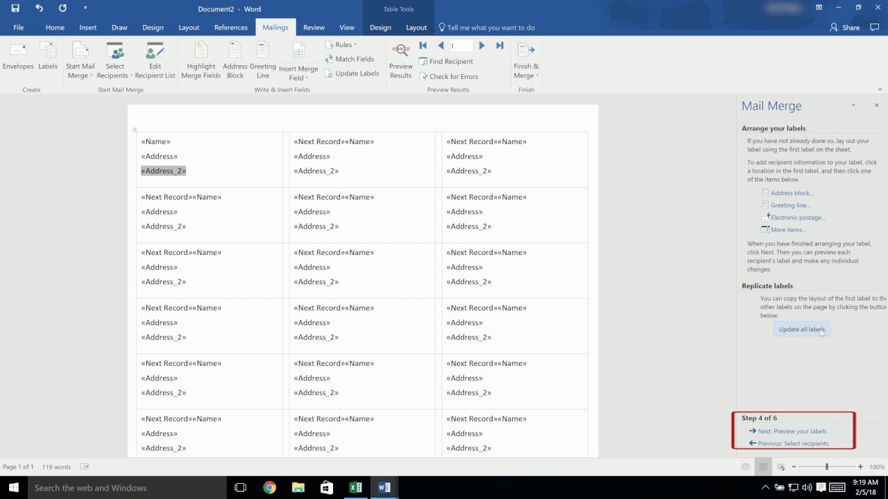 How to do a Mail Merge in Microsoft®  Word for Windows®