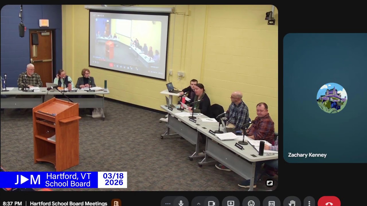 Hartford School Board Meeting 03/18/26