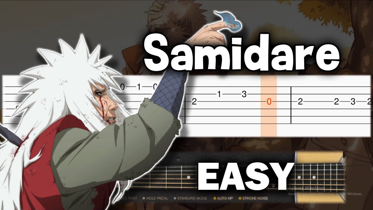 Naruto Shipudden - Samidare - Guitar tutorial (TAB)