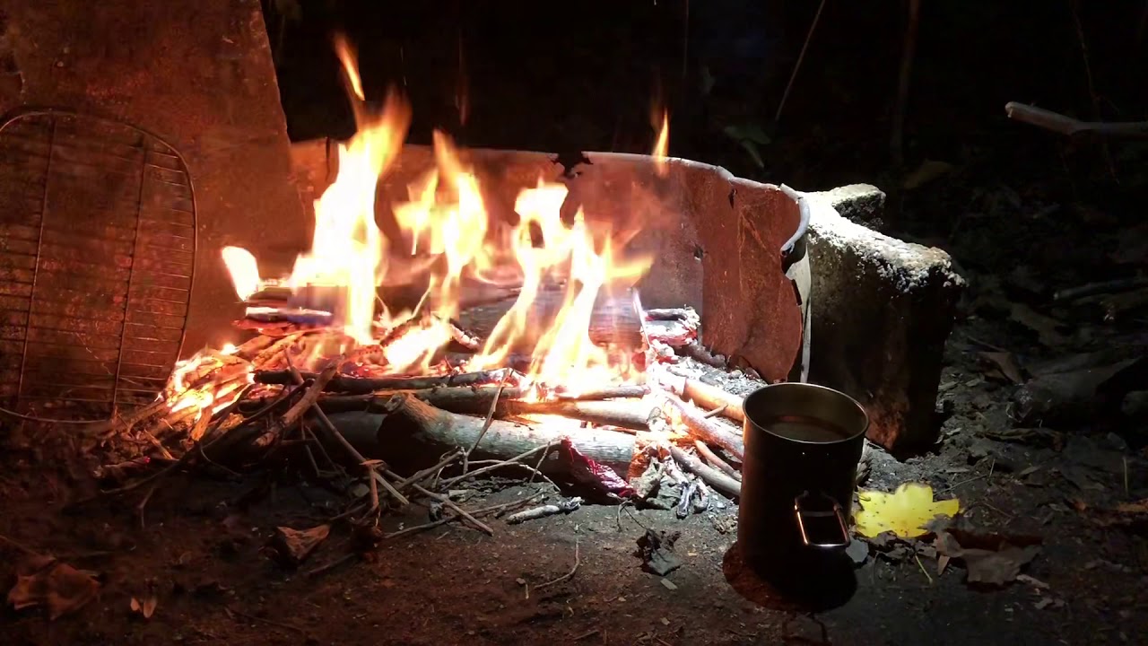 Bug out basecamp: Overnight with grilled salmon and red beans and rice and a cozy fire