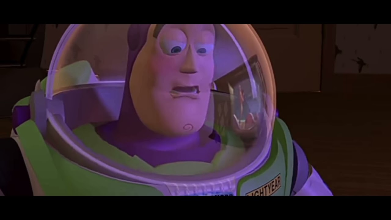 Buzz Light year realizes that he can't fly!(Toy story 1)