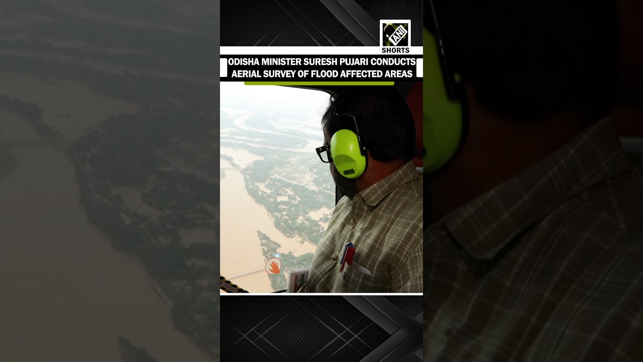 Odisha Min Suresh Pujari conducts aerial survey of flood-affected areas, reviews ground situation