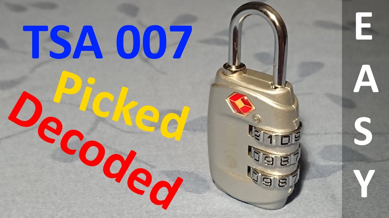 (picking 766) TSA Padlock Lock explained, picked and decoded (TSA007, 3 wheels by EVR)
