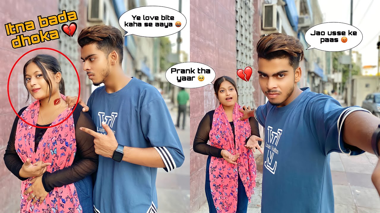 LOVE BITE PRANK ON BOYFRIEND ( GONE WRONG 😱 ) SARA RAAZ KHUL GAYA | ZIYAN VLOGS