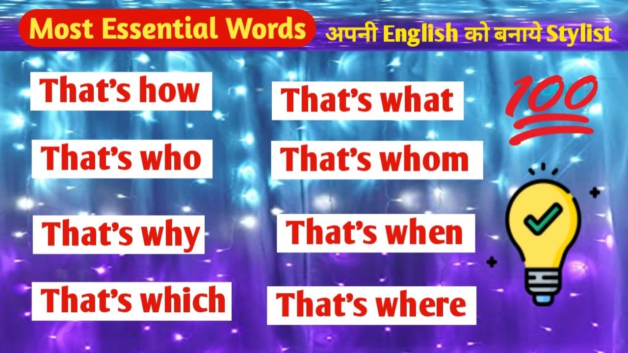 All uses of That's how, That's What, That's where in spoken English