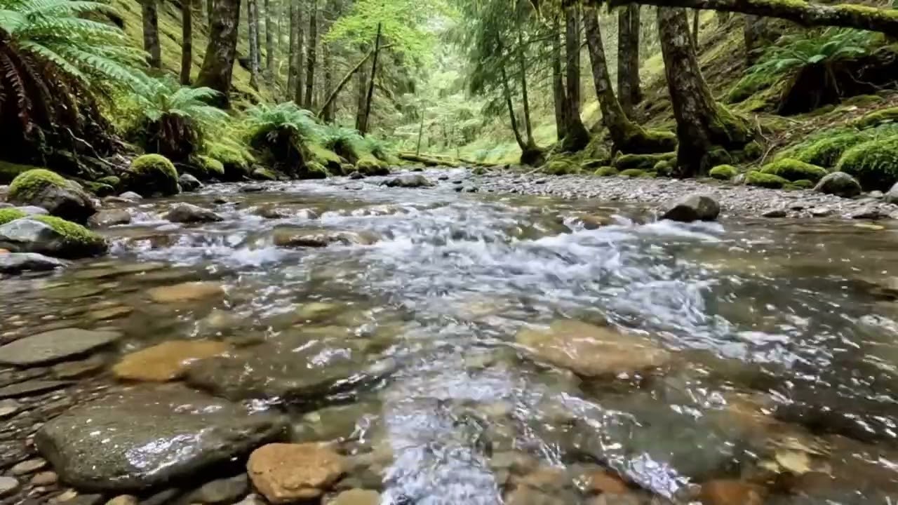 River Flowing in Forest with Birds 🐦🌊 | Relaxing Nature Sounds