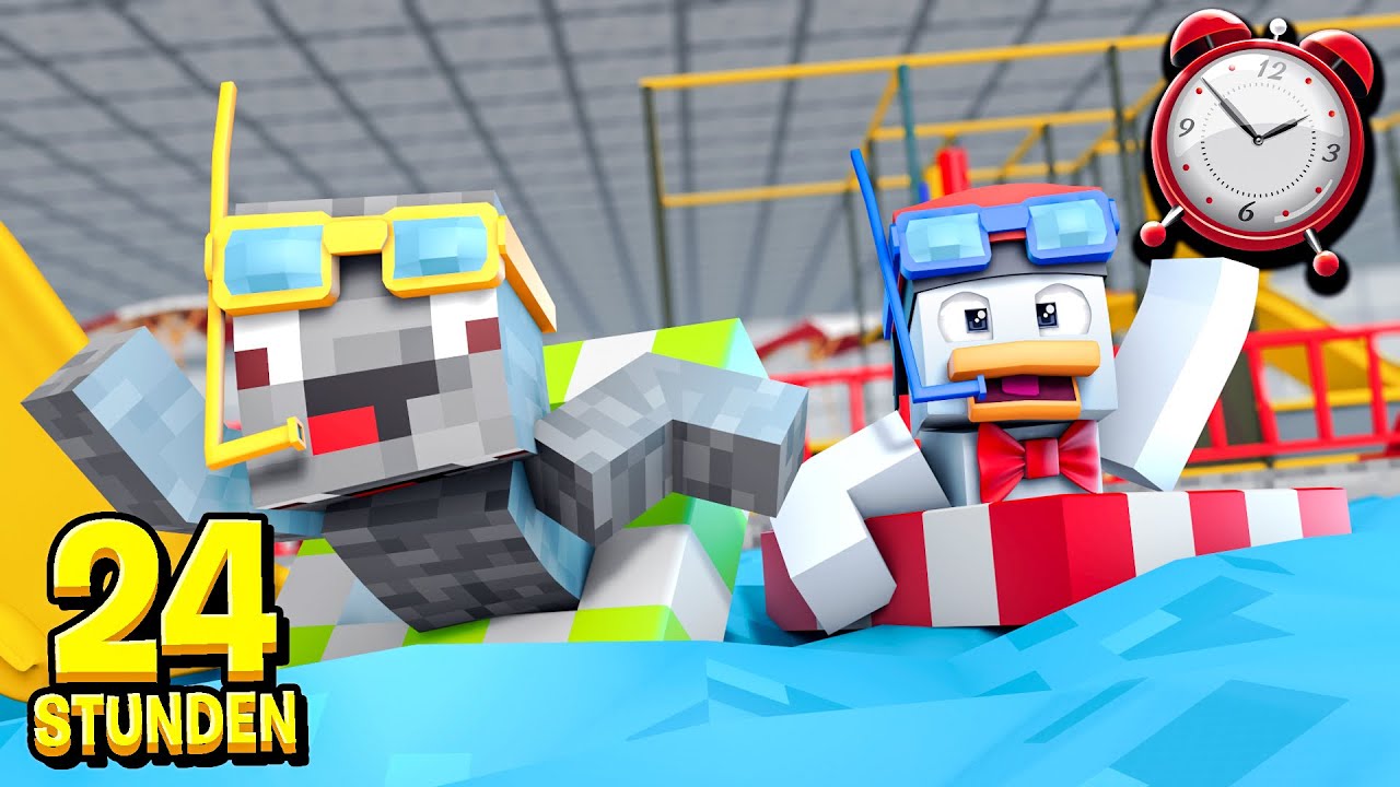 24 STUNDEN im SCHWIMMBAD EINGESPERRT in Minecraft !