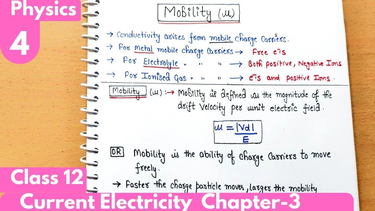 4) Mobility| Current and Electricity Chapter-3 Class12 Physics #neet #jee #iitjee #physics #class12